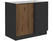 VELO 105 ND 1F BB szafka kuchenna stojąca czarny mat / orzech okapi